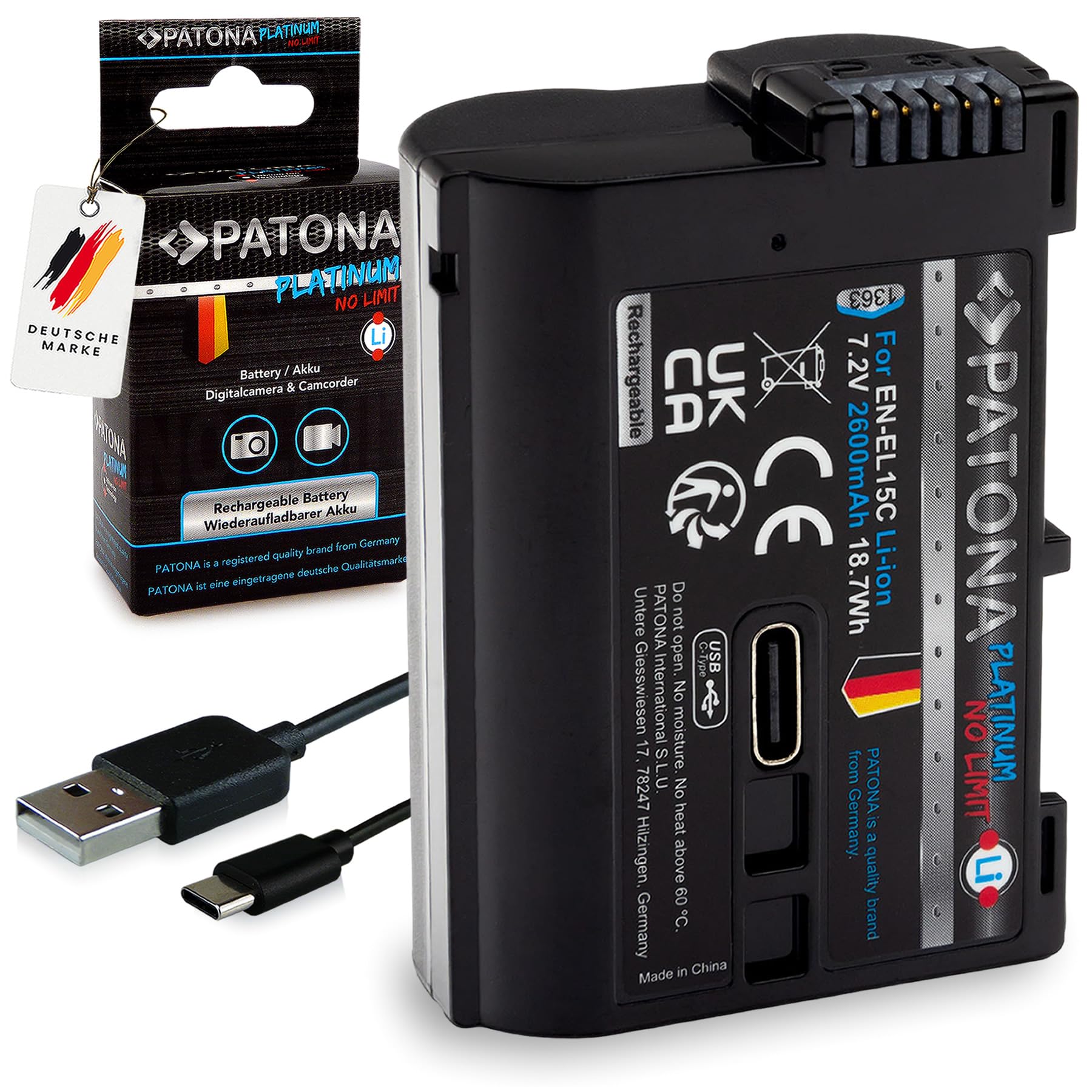 Pickle Power EN-EL15C EN-EL15 Batterie Et Double Chargeur LED Pour Nikon Z5 Z6 Z7 Z6II Z7II D780 D850 D7500 D500 D600 D610 D750 D800 D810 D7100 D7200