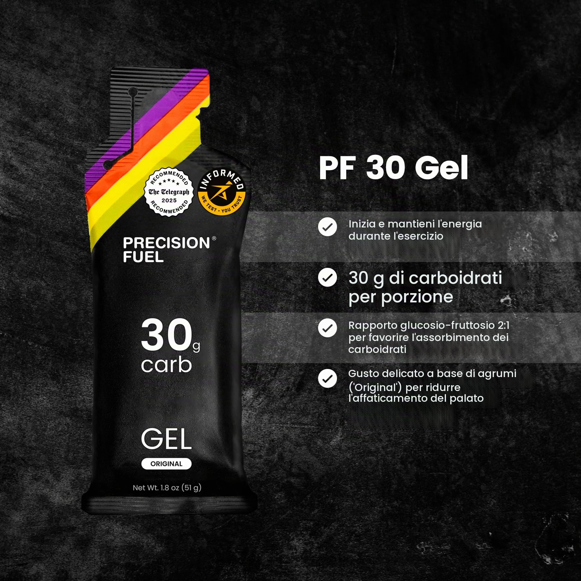 Precision Fuel PF30 Energy Gels - Gel per Corsa dal Gusto Neutro e Delicato per Atleti di Endurance, 30g di Carboidrati, Perfetto per Corsa e Sport di Lunga Durata (Pack of 15)
