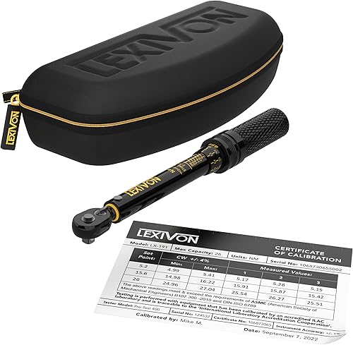 Vista 7 de LEXIVON Llave dinamométrica para bicicleta de 1/4 de pulgada Dr. Kit de 15 piezas Engranaje de 72 dientes, tipo de clic de doble dirección 2~26