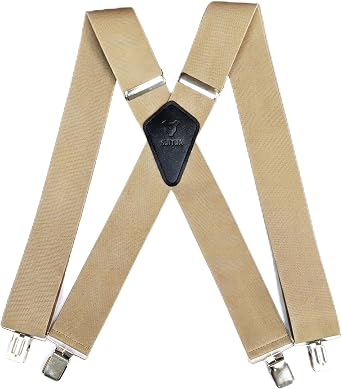 Classic Suspenders for Big & Tall Men - 2" Heavy Duty X-Back Clip-on