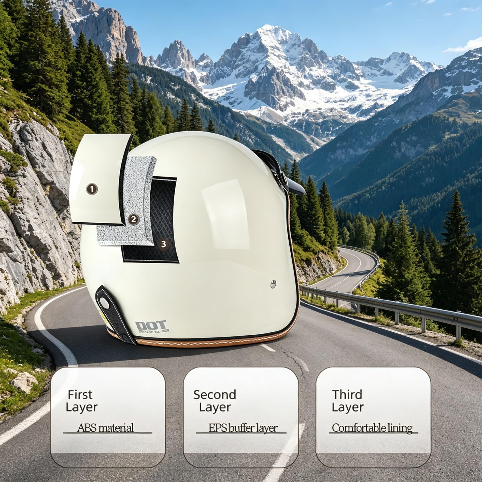 Stealth Demi-Jet Kask Motocyklowy Certyfikat Atest ECE 22.06 Dopuszczony do Ruchu Skorupa ABS Szybkie Zapięcie Kask Otwarty Look Carbon z Wizjerem Odkładane Poduszki Policzkowe