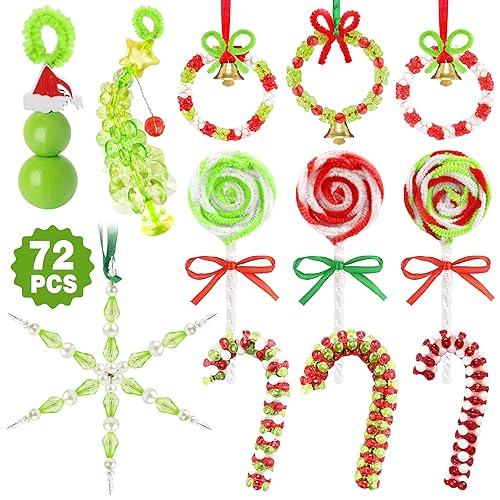 72 PCS Christmas Crafts DIY Beaded Ornaments Kits for Adults