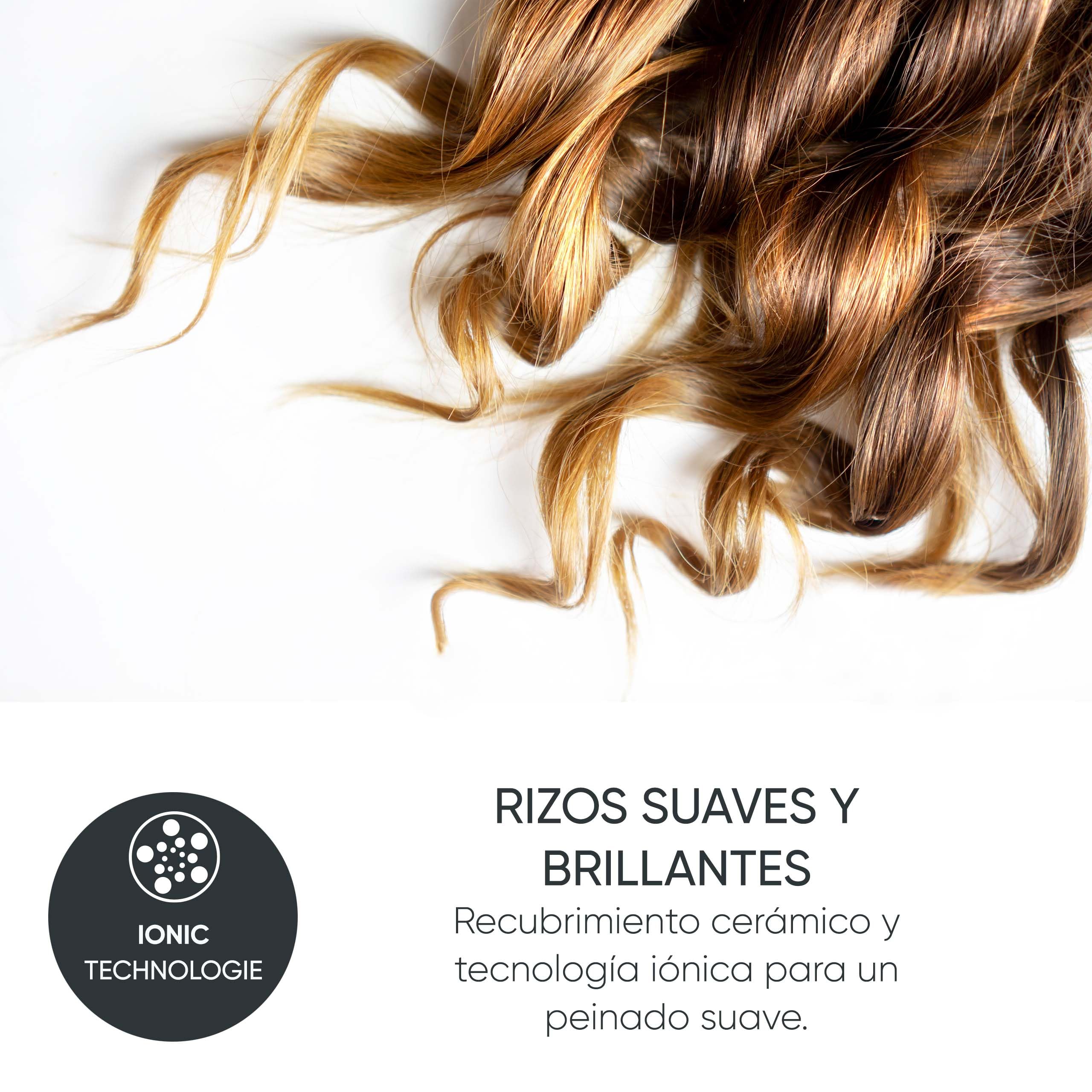 Severin rizador de pelo, 25 mm, revestimiento cerámico, 3 ajustes de temperatura (160-190 - 210 °C), cabello fino a grueso, ondas naturales, tecnología iónica, calentamiento rápido, negro, LS 0822