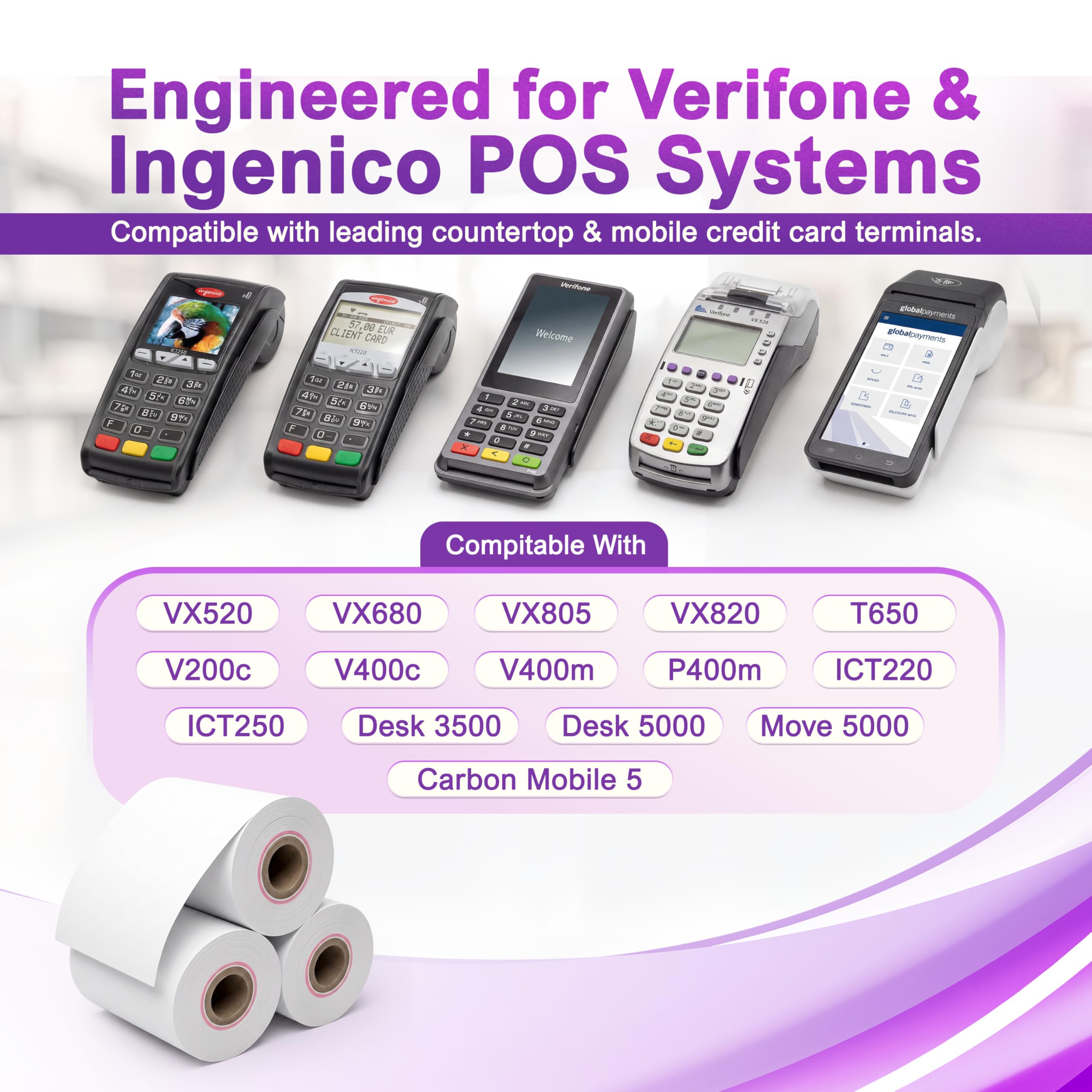 Amazon.co.jp: Verifone & Ingenico 感熱紙ロール 2 1/4インチ x 55