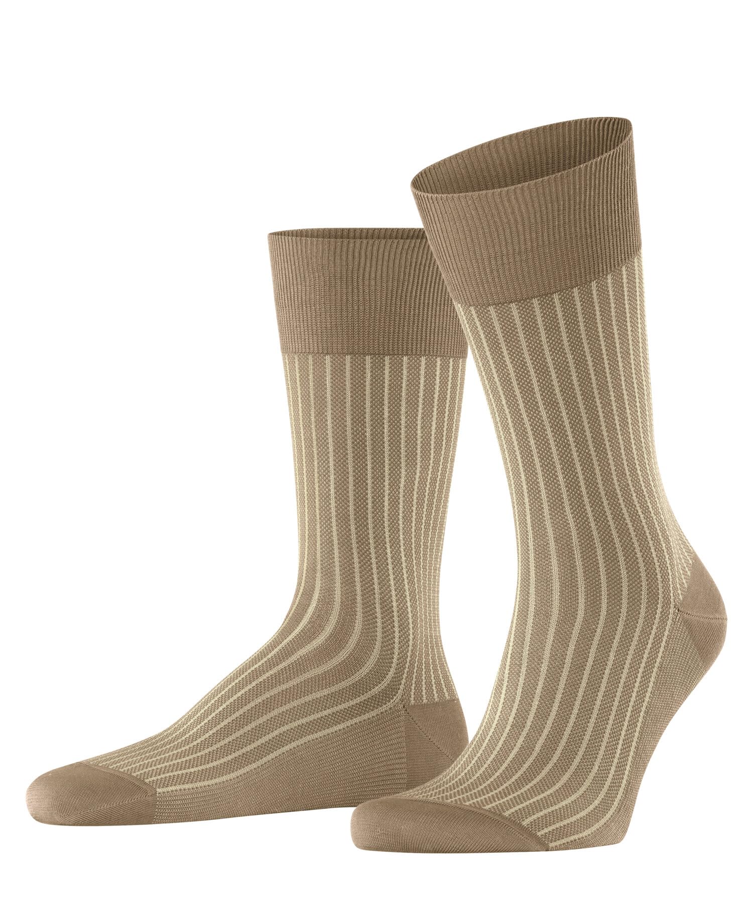 FALKE Men's Oxford Stripe M So Cotton Patterned 1 Pair Socks, Brown Camel 5038, 8.5-9.5