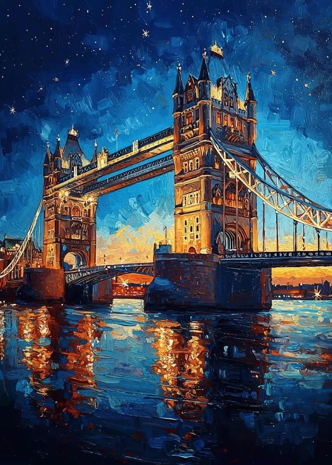 Yocheng Abstract Landscape Poster Prints House Night Canvas Painting Wall Art For Living Room Home Decor 30x40cm No Frame