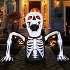 8 Ft Halloween Inflatable Decoration, Scary Upper Body Skeleton Ghost Built-in LED Lights, Outdoor Blow Up Yard Fun Decor, for 2025 All Hallows Day Lawn Decor