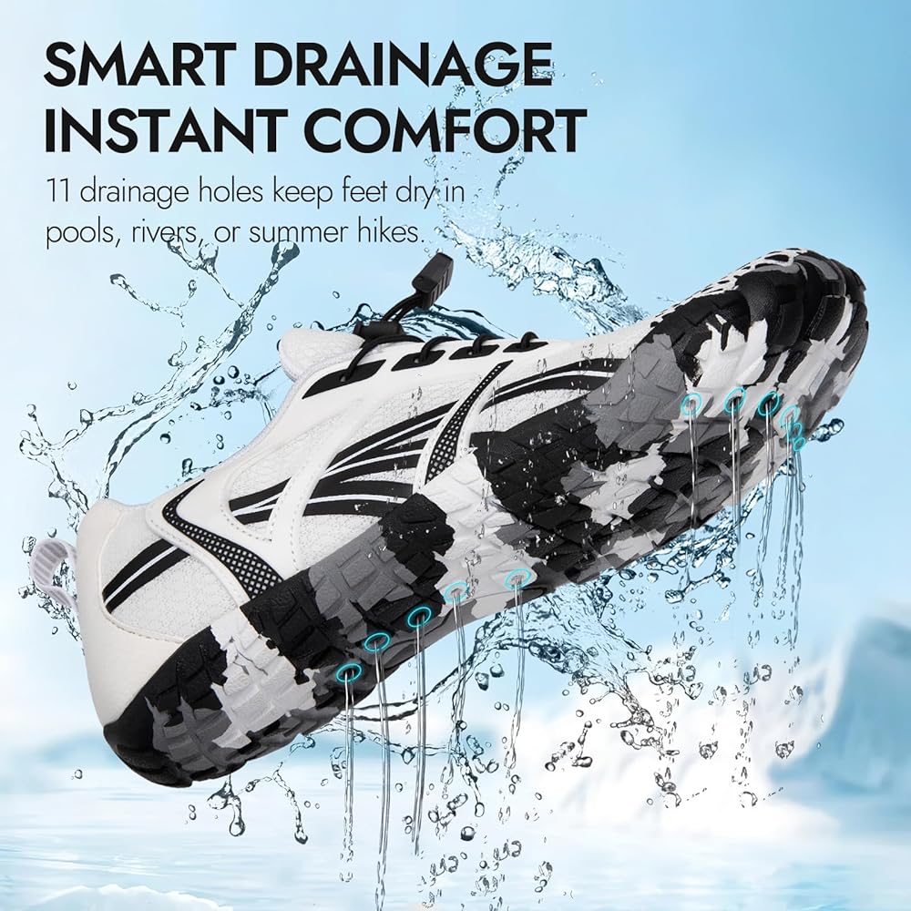 ATHMILE Women's Wide Toe Non-Slip Water Shoes 5