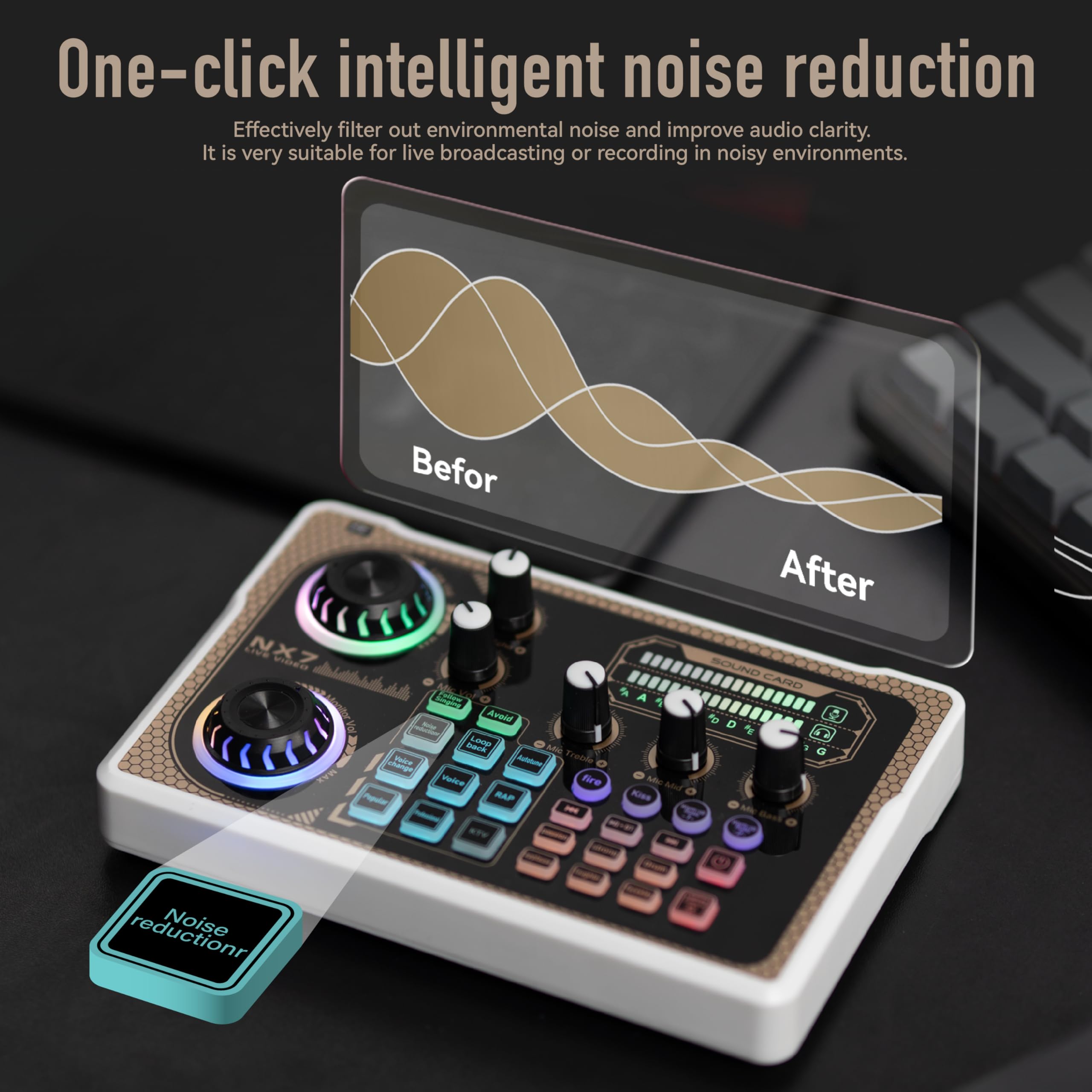 Amazon.com: HICALL NX7 Mixing Console Sound Card Microphone Set