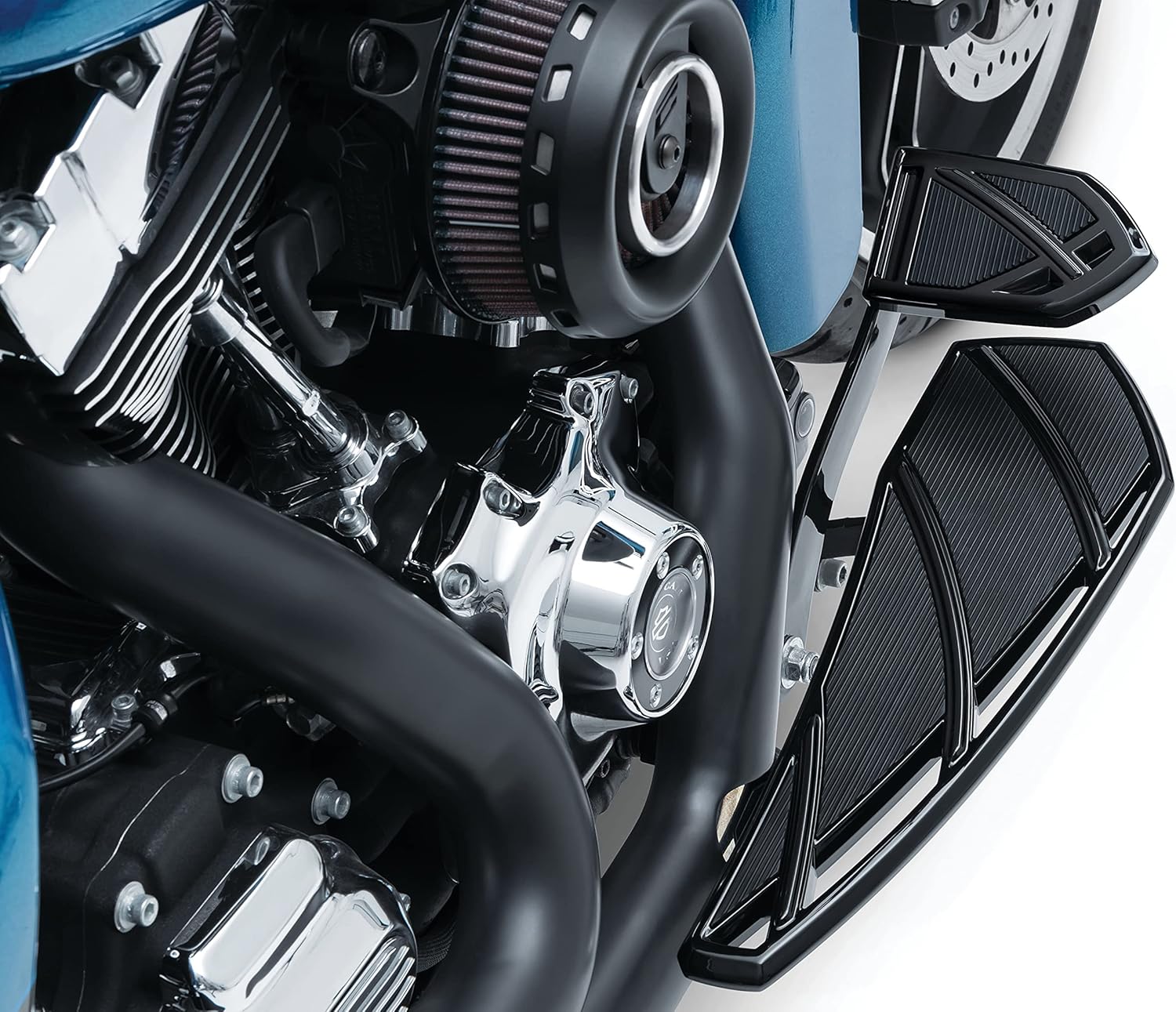 Kuryakyn 5749 Phantom Brake Pedal Pads for Harley-Davidson Motorcycles, Premium EPDM Rubber and 1 Bolt Install, Gloss Black