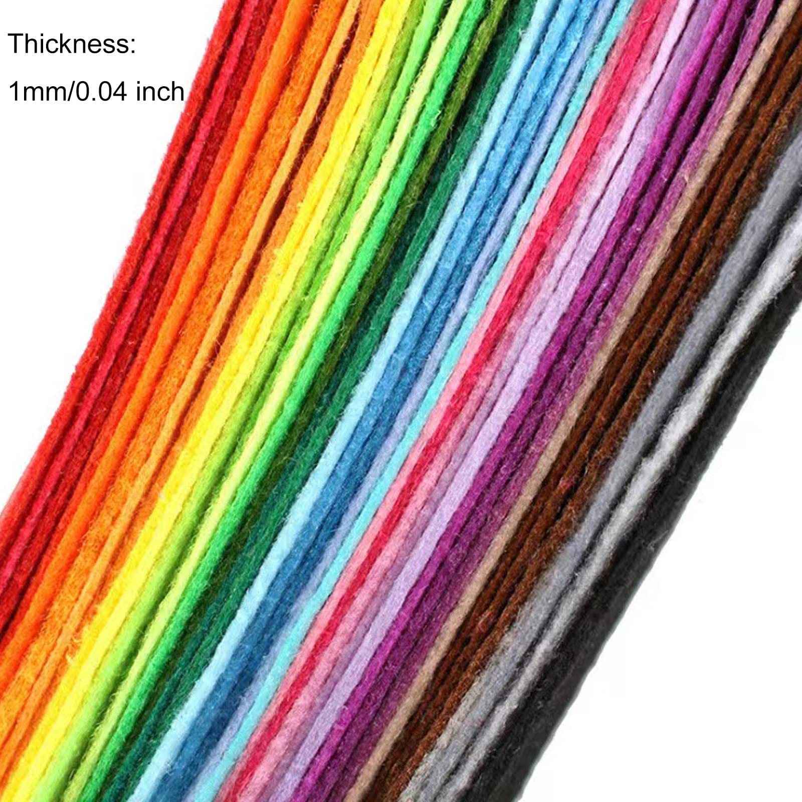 40 sztuk filcu do majsterkowania, 15 x 15 cm, materiał filcowy do samodzielnego szycia, patchworku, projektów szkolnych, dekoracji, filc o grubości 1 mm, do majsterkowania