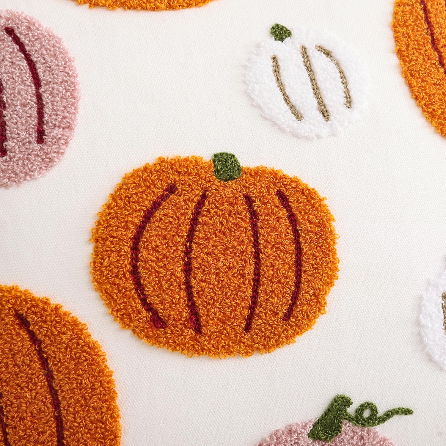 Tosleo Pink Halloween Throw Pillow Covers 12x20 inch Set of 2 Fall Decor Pillowcases Halloween 3D Orange Pumpkins Embroidered Pillow Cases Thanksgiving Home Party Cushion Covers - Image 2