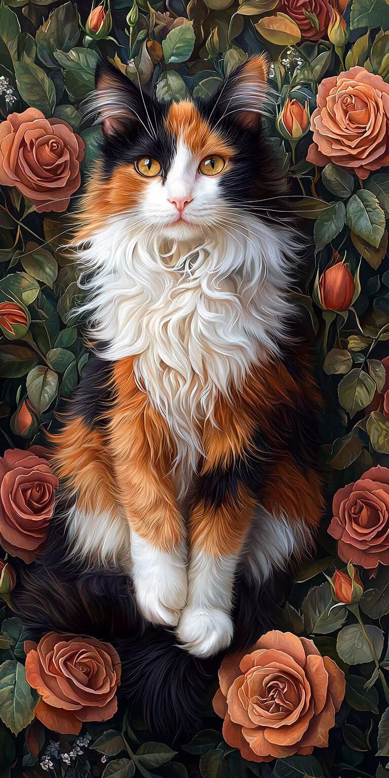 Fiori Dipingere con i Numeri Kit, Gatto Grande Paint by Numbers Adulti, Set di Pittura con i Numeri, Kit di Pittura Acrilica, Principianti Tela Fai da Te Pittura a Olio,Decor 50x100cm J0L-1035