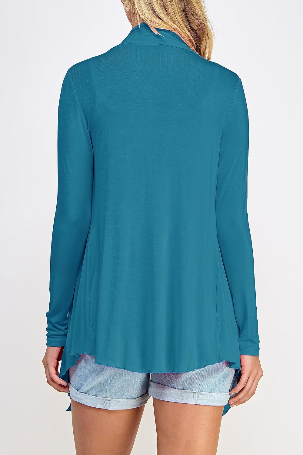 Lock and Love Women's Drape Front Open Cardigan Long Sleeve Irregular Hem S-5XL Plus Size - Image 4