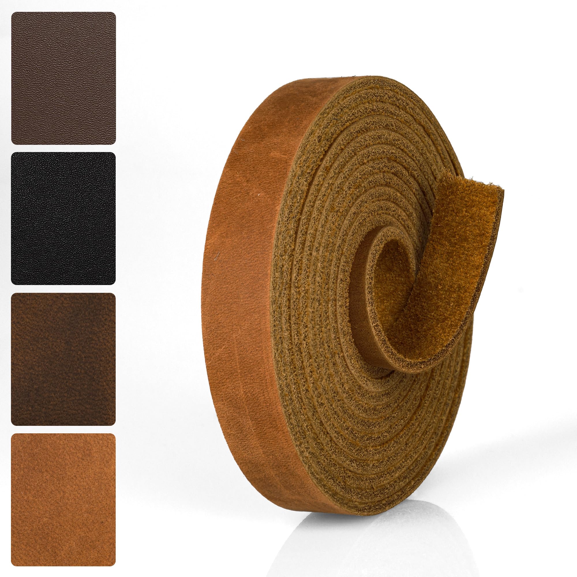 Jowlroel Full Grain Leather Strips 2mm Thick, 72" Long Real Leather Straps for Crafts, Heavy Duty Genuine Leather Cord for Shelving, Bag Straps, Belt Blanks, Drawer Pulls (Crazy Brown, 1/2''x72'')