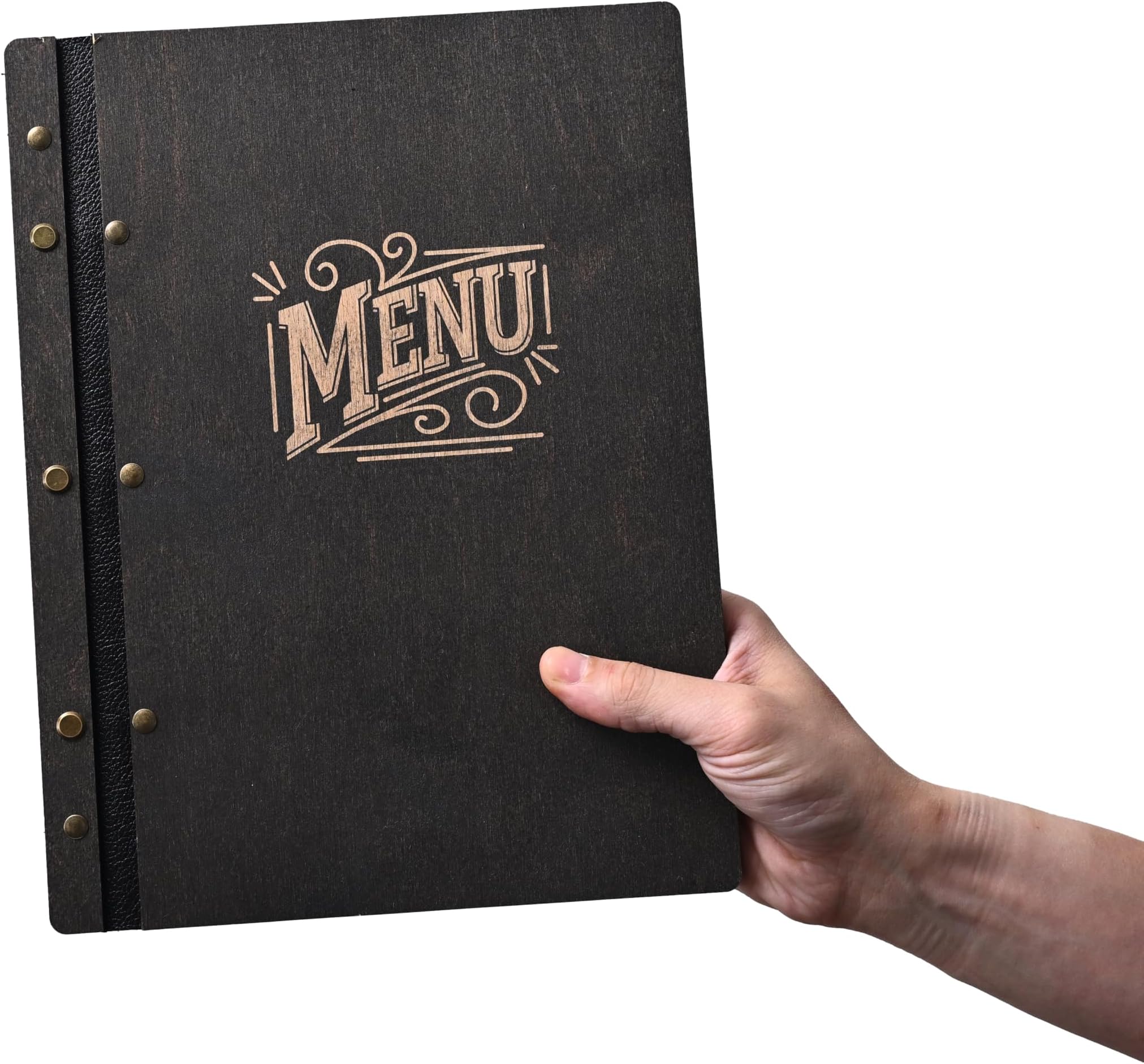 Inko Horeca - Wooden Menu Holder 11.8 х 9 inch - Menu Book for Restaurant - Hard Folding Menu Covers - Wooden Cafe Menu Folder Book for Bar - Bar Menu Sign (Wenge)