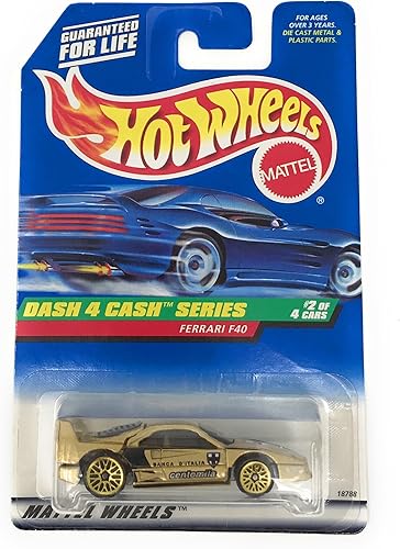 Hot Wheels1998Dash 4SeriesFerrari F40El oro metálico pintura de caja2de 4Collector # 722Limited EditionColeccionable (escala 1 64