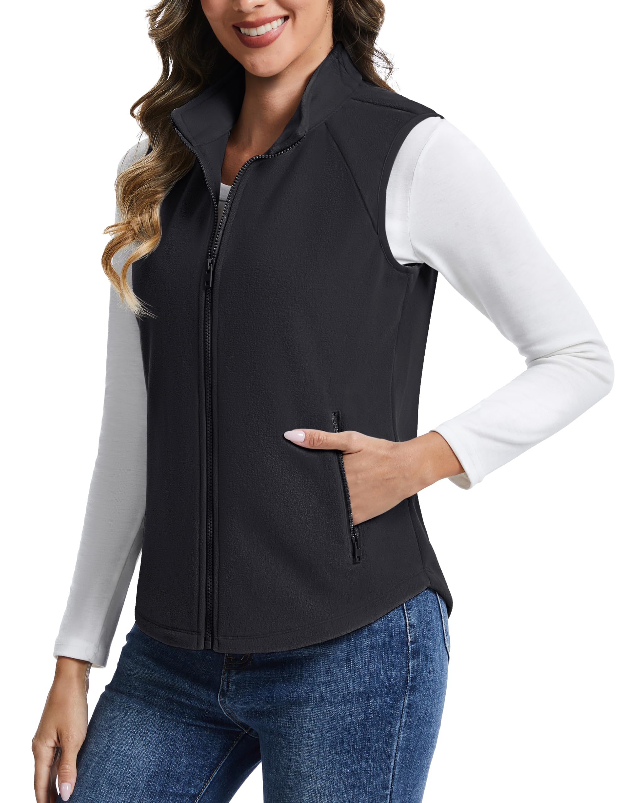 TACVASEN Women Polar Fleece Zip Up Vest