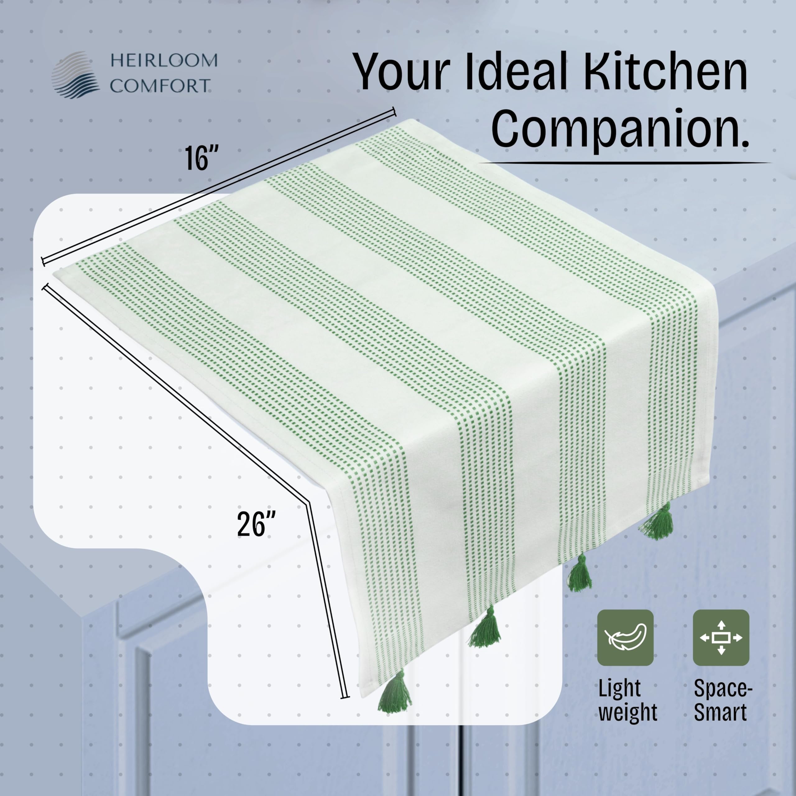 Strofinacci da cucina decorativi a pois verde menta, 40 x 66 cm, confezione da 12 pezzi, 100% cotone ad asciugatura rapida, ultra assorbenti e morbidi, con nappe, per pulire