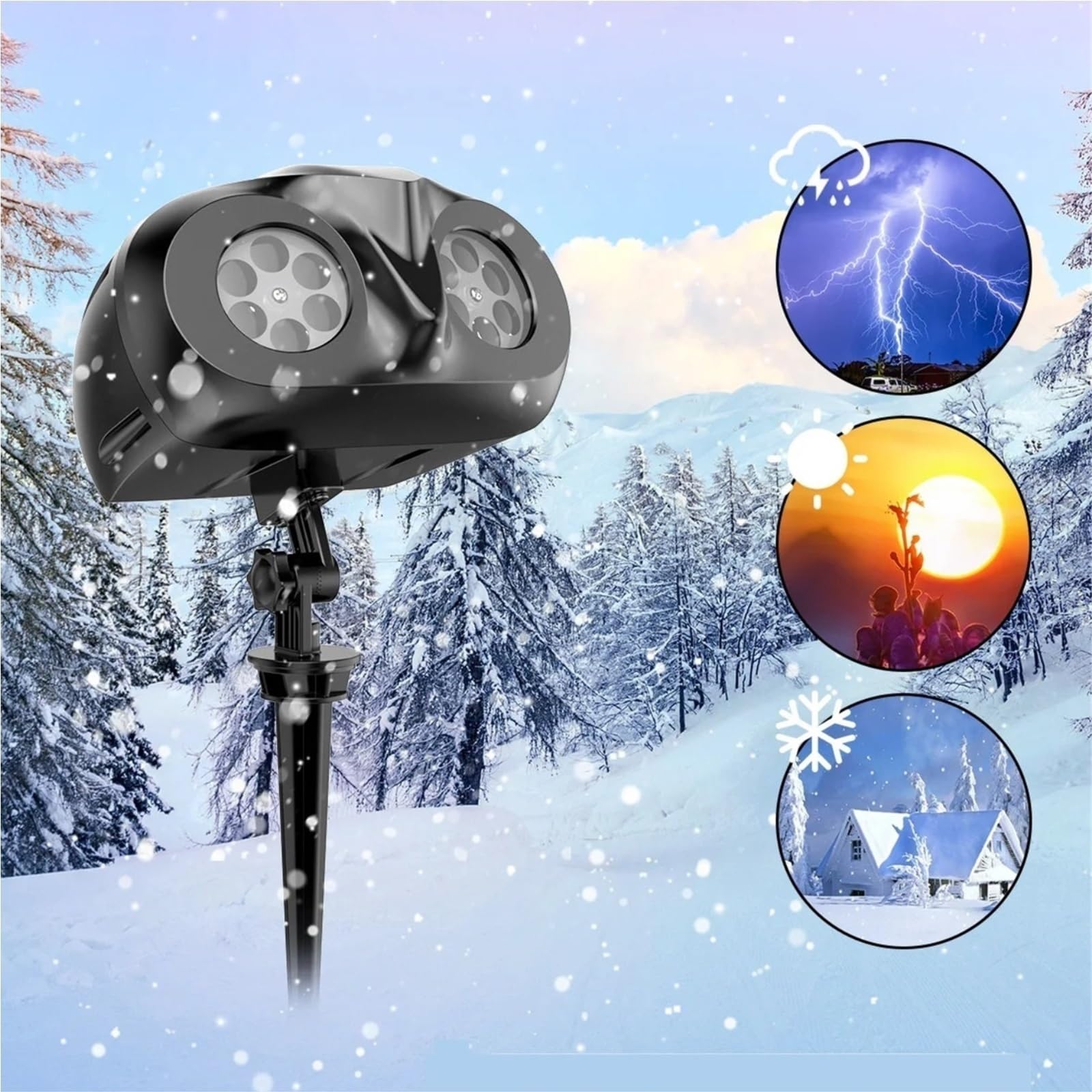 Luci del proiettore di nevicate natalizie, luci LED di nevicate natalizie, faretti impermeabili IP65