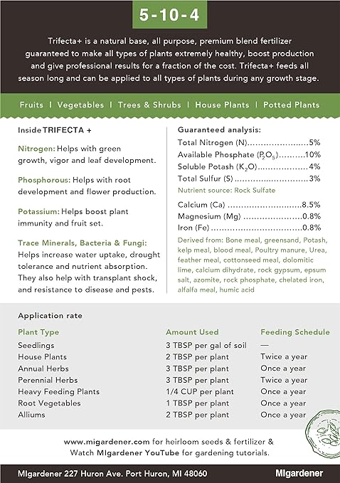 Grace nnvg Trifecta+ 5-10-4 Fertilizante Orgánico para Plantas 3 lb miniatura 2