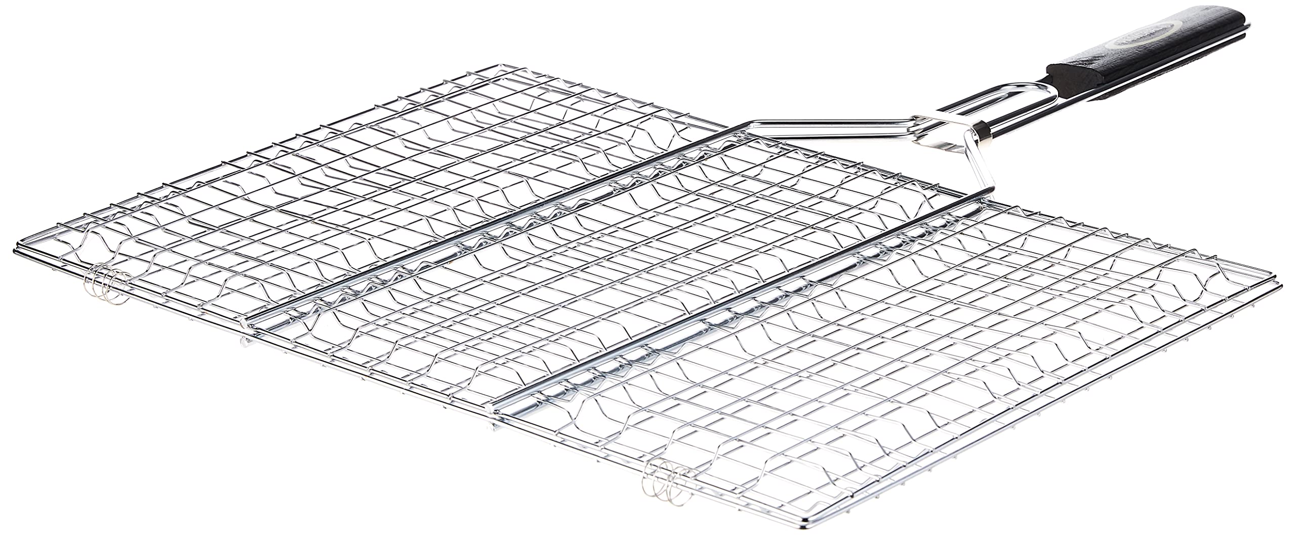 GO2CAMPS BBQ Grill with Wooden Handle Large - [ 52 cm x 36 cm ] - BBQ Grill Net With Wooden Handle | Barbecue Grill tool for Burger,Meat,Fish,Vegetable,Steak Meat Shrimp-X Large Size