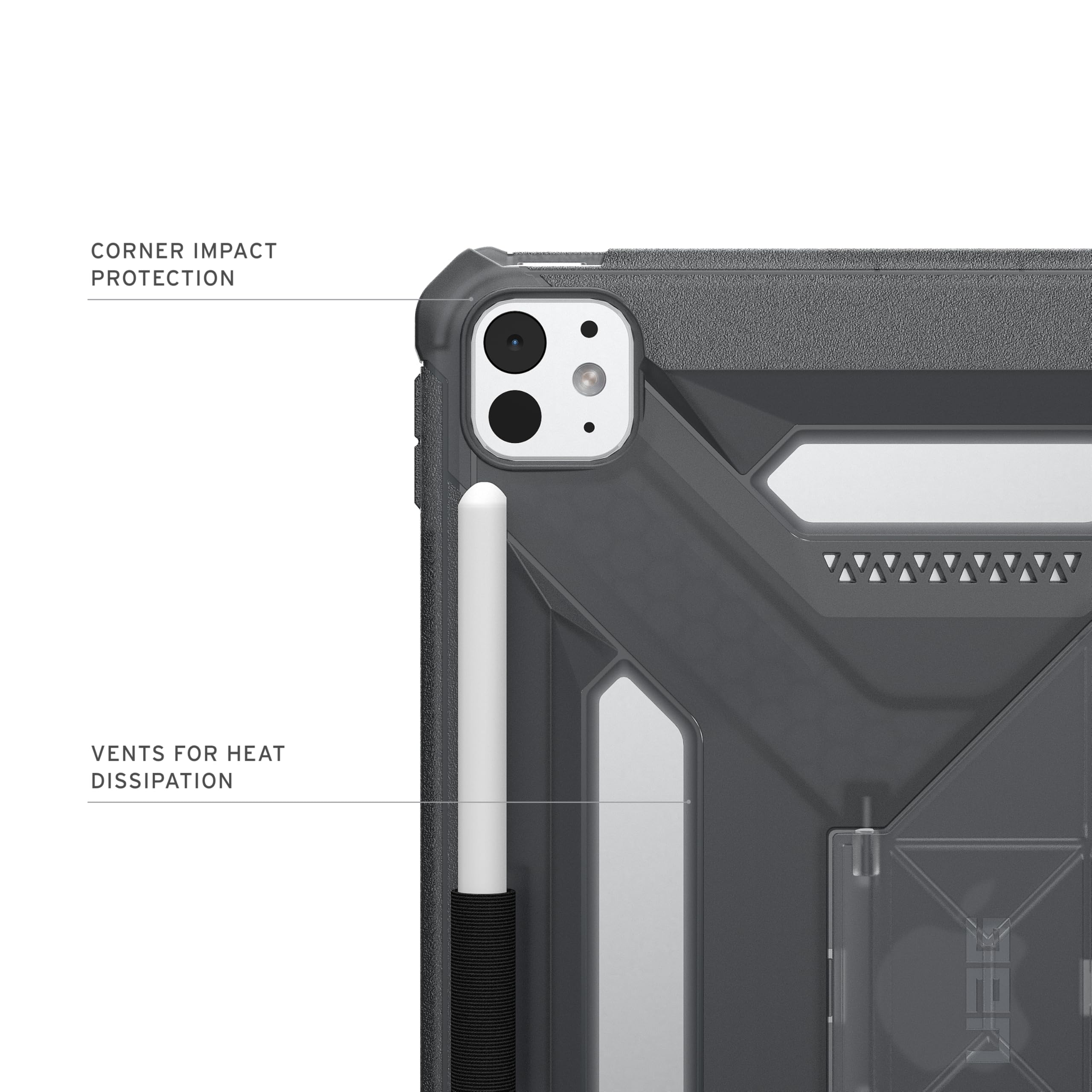 URBAN ARMOR GEAR UAG Custodia progettata per iPad Pro 11 pollici 6a generazione 2025 M5 5a generazione 2024 M4 A3357 A3358 A3359, custodia protettiva trasparente resistente con supporto e supporto per