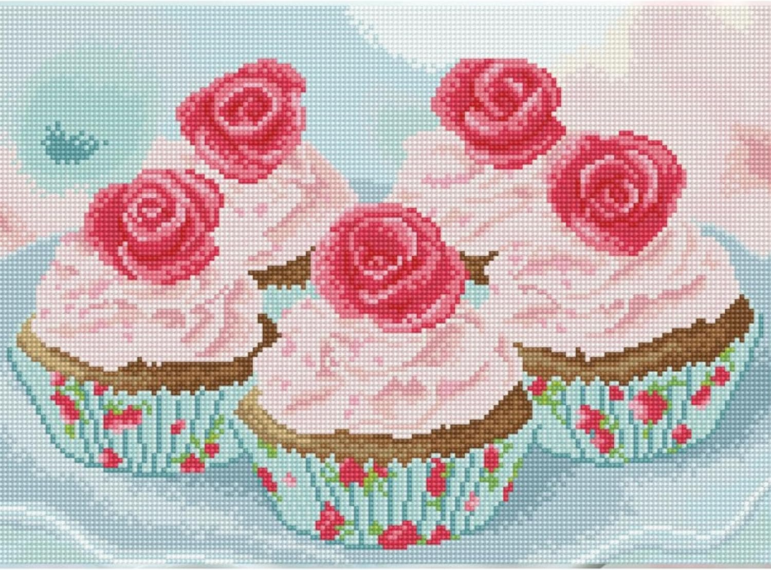 DIAMOND DOTZ Party Time Cupcake Diamond Painting Kits for Adults - Diamond Art Kits a Relaxing Creative Craft Kit with Dotz Gems 16.9"x12.2"
