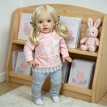 Realistic Reborn Toddler Dolls Blonde Girl 26 Inch Big Size Reborn Baby Dolls Pippa that Look Real Life Baby Doll Soft Cloth Body Lifelike Toddler Doll with Toy Accessories