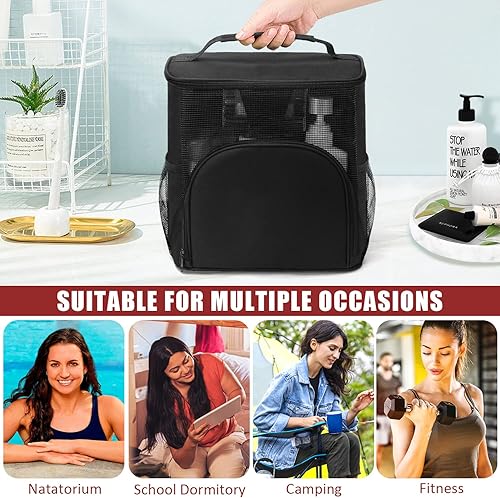 Miniatura 6 de EIMMBD Bolsa de ducha colgante, organizador de ducha portátil de mayor capacidad con almacenamiento de teléfono, organizador de ducha mejorado para