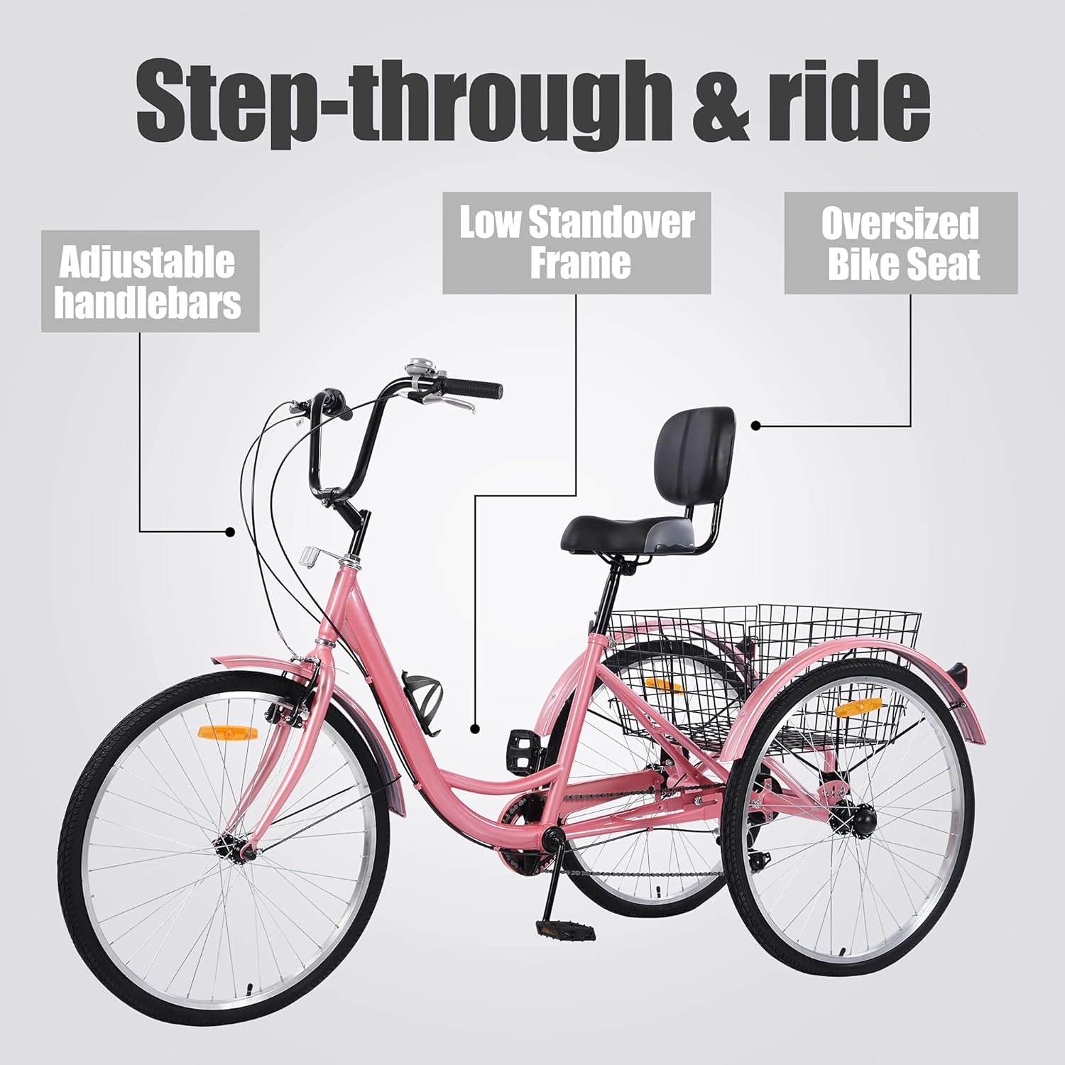 Buy Hangnuo Adult Tricycles 7 Speed Adult Trike 3 Wheel Bikes Beach