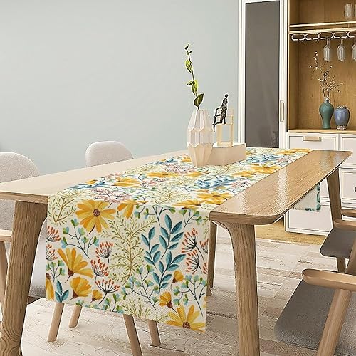 Miniatura 240 de Camino de mesa ondulado de los años 70, retro, hippie abstracto, vintage, verde, rosa, con estampado de ondas para el hogar, cocina, comedor, patio,