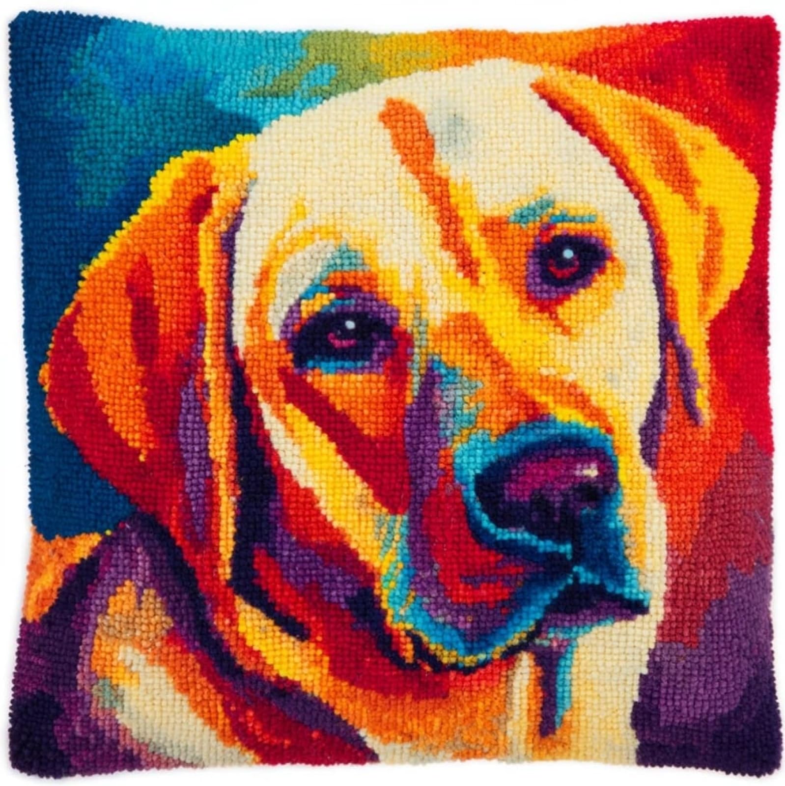 WallustrioaW Latch Hook Pillowcase Cushion Kits,Labrador Retrievers