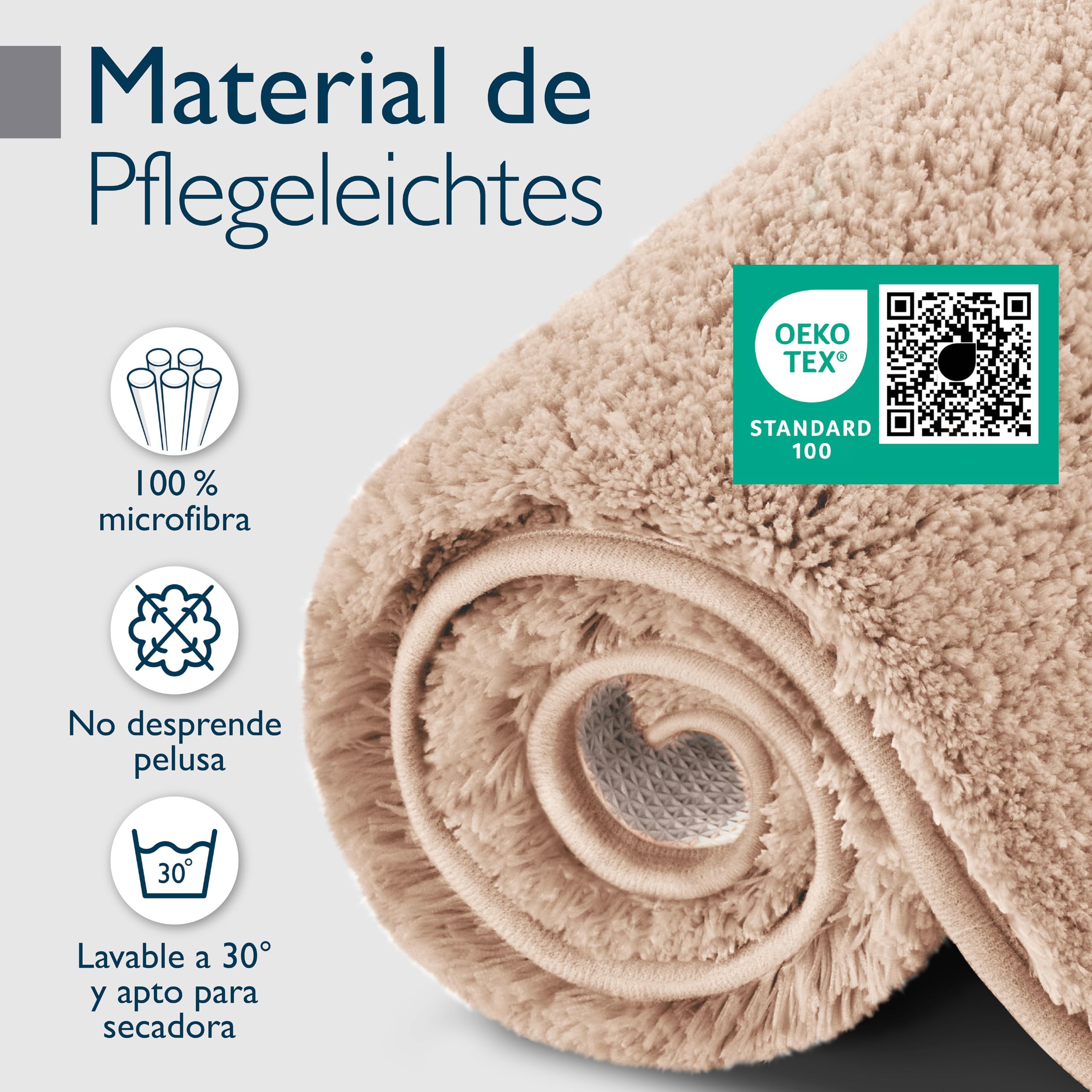 Beautissu Alfombrilla de baño Antideslizante Absorbente óptica Shaggy Suelo