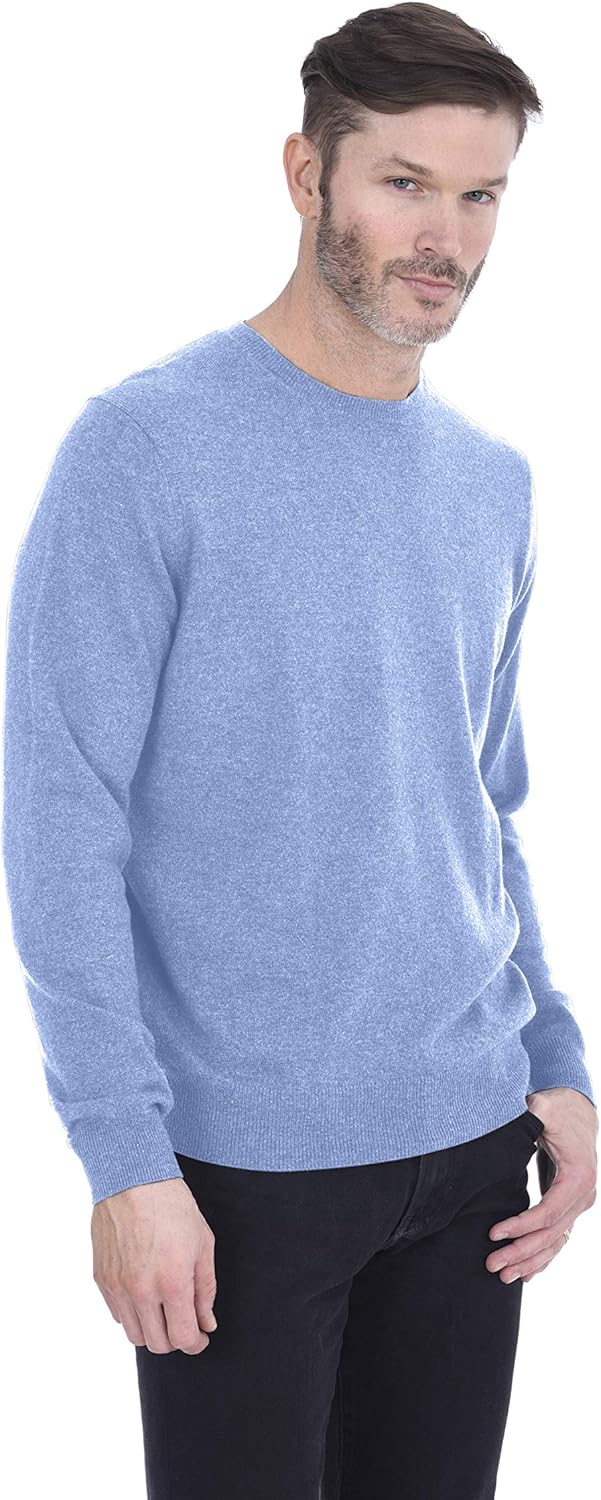 Cashmeren Men's Basic Crewneck Sweater 100% Pure Cashmere Long Sleeve Round Neck Pullover - Image 4