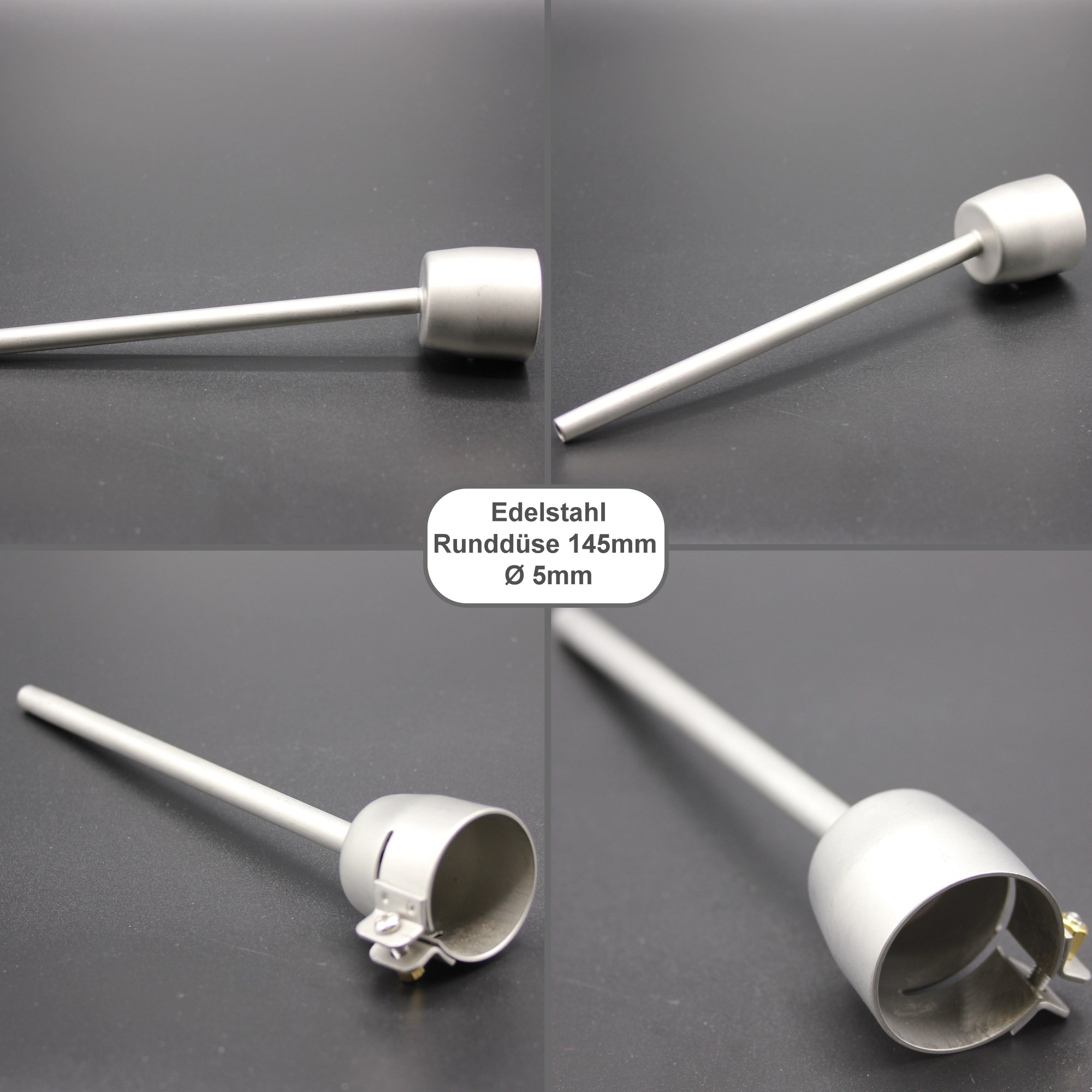 Profi Edelstahl Runddüse Düse Ø5mm Länge 145mm passend für Leister TRIAC S/ST/AT für Heißluftfön Heißluftpistole Schweißen Heissluftgerät