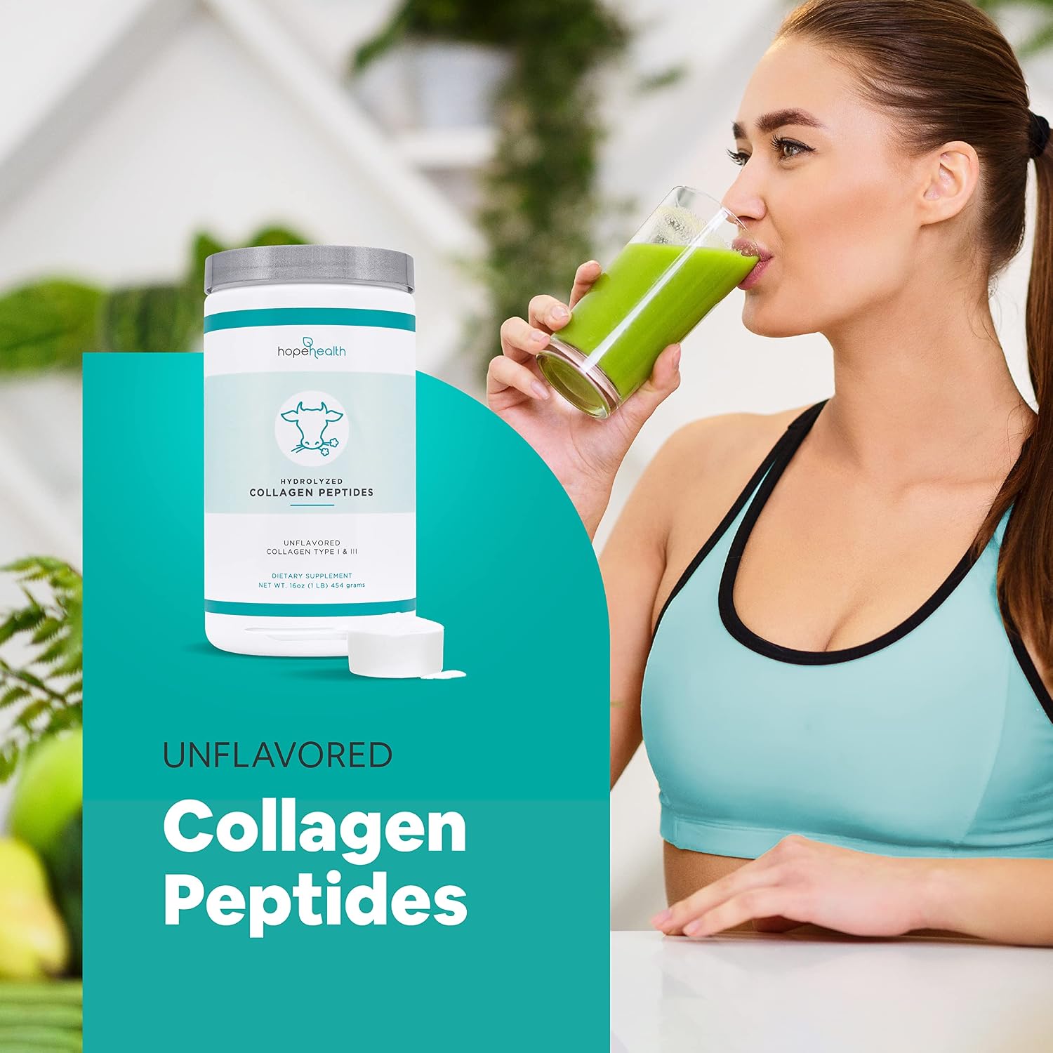 Hope Health Collagen Powder Hydrolyzed Types I & III Collagen Peptides - Promote Healthy Hair, Skin, and Joints - Sourced from Grade A Bovine and 100% Non-GMO