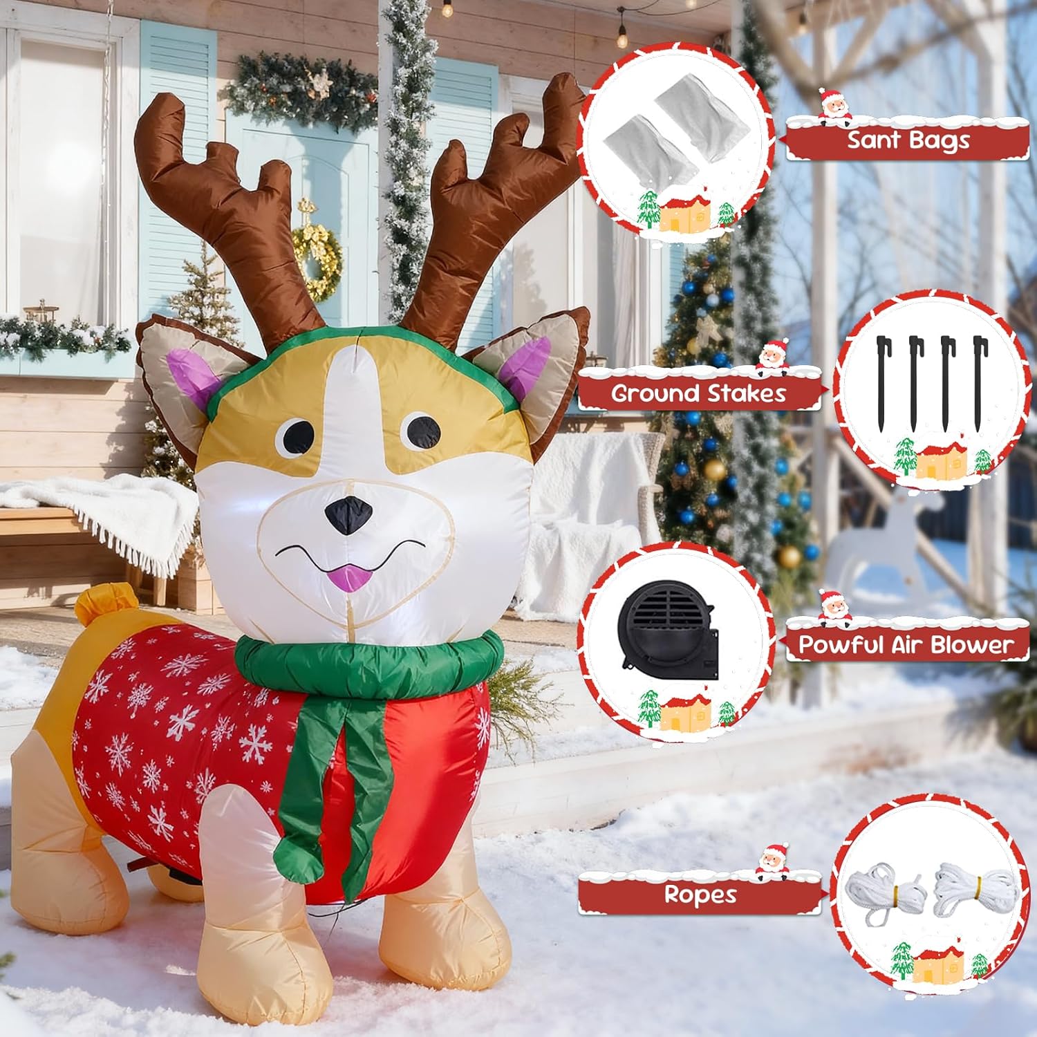 TRMESIA 4 FT Christmas Inflatable Decoration Reindeer, with LED Lights Christmas Indoor Outdoor Decor,Garden Yard Lawn Holiday Blow up Xmas Decoration for Seasonal Joy - Image 4