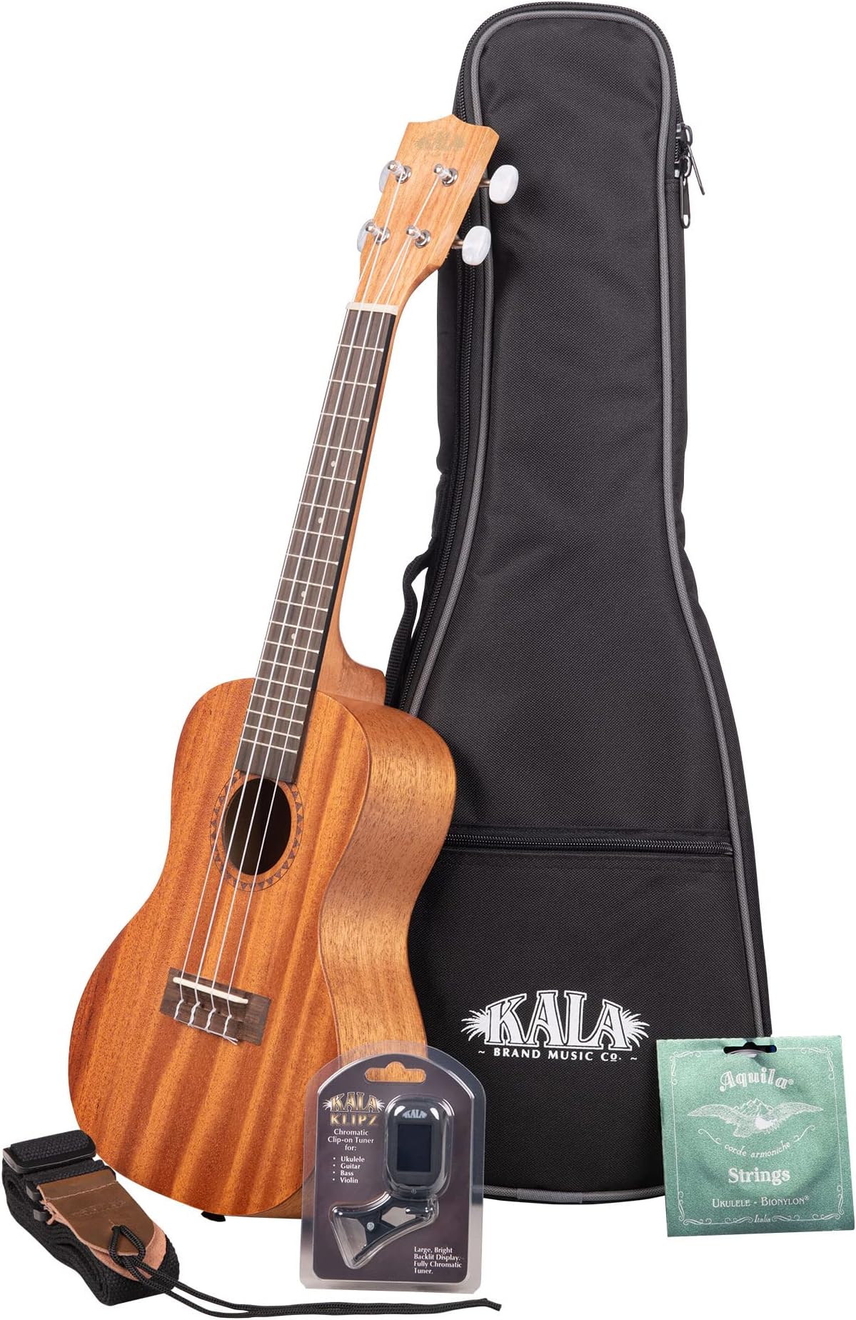 Kala Mahogany Tenor Ukulele Bundle w/Bag, Tuner, Strap, and Strings