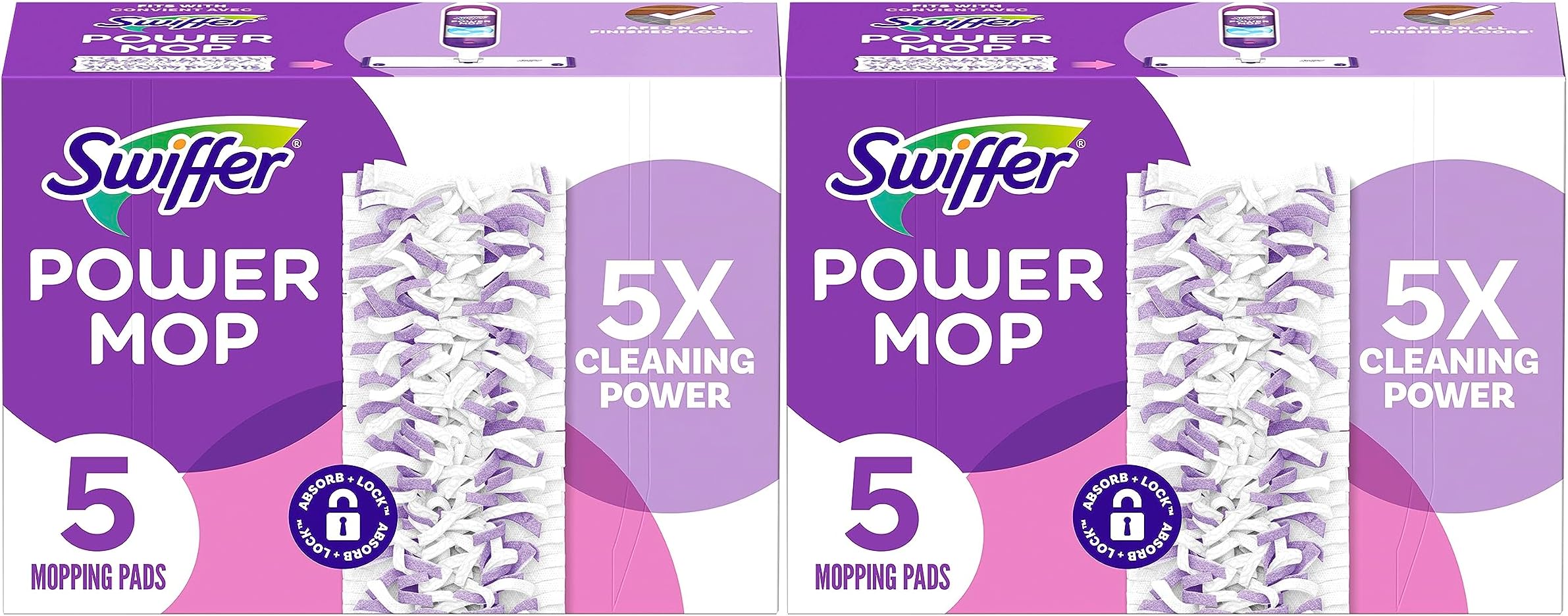 SwifferPowerMop Multi-Surface Mopping Pad Refills for Floor Cleaning, 10 Count
