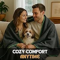 Vista 5 de Manta de Lana para Acampada – 70% Lana Resistente de Servicio Pesado Estilo Militar, Cálida y Lavable, Manta Ignífuga para Emergencias