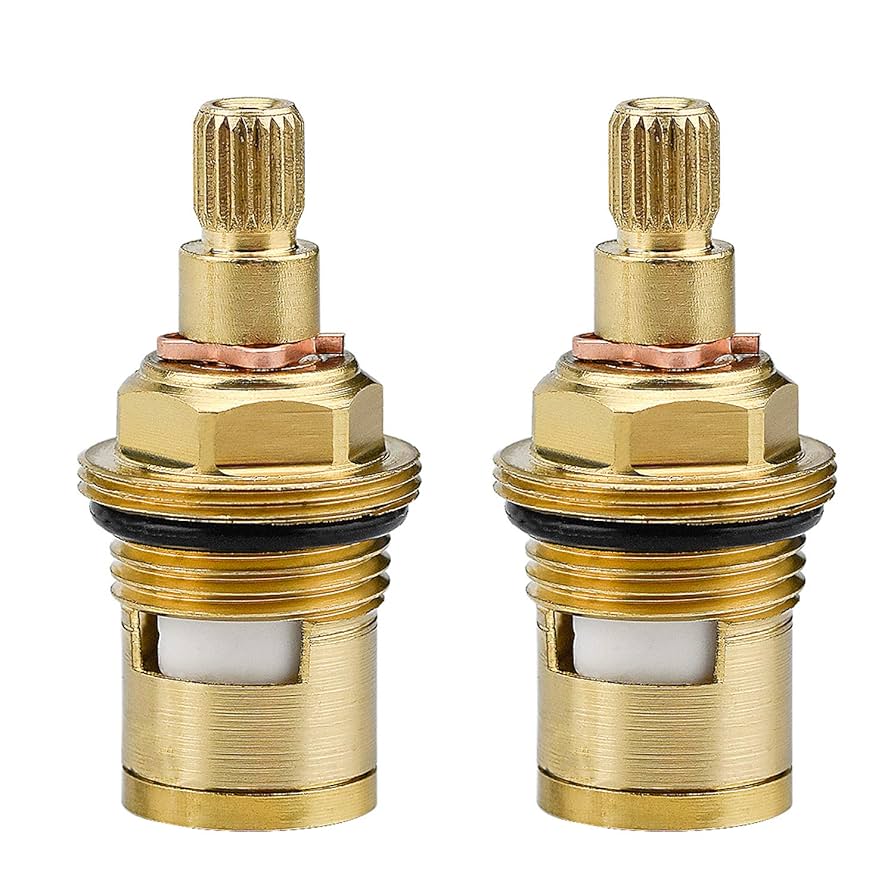 2Pcs 1/2" Replace Tap Cartridge Valve Ceramic Disc Gland Quarter Turn 20 Teeth