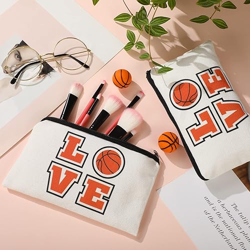 Miniatura 4 de Bolsa de maquillaje de baloncesto de 12 piezas, bolsa de cosméticos con palabras, bolsas de almacenamiento de viaje, estuche de almacenamiento