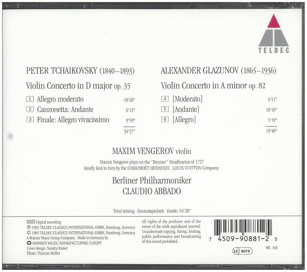 Pyotr Il'yich Tchaikovsky, Alexander Glazunov, Claudio