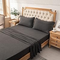 Vista 3 de PURE ERA Sábana Encimera Plana de Punto Jersey Solamente 100% Algodón Jaspeado Tipo Camiseta Súper Suave Cómoda Transpirable