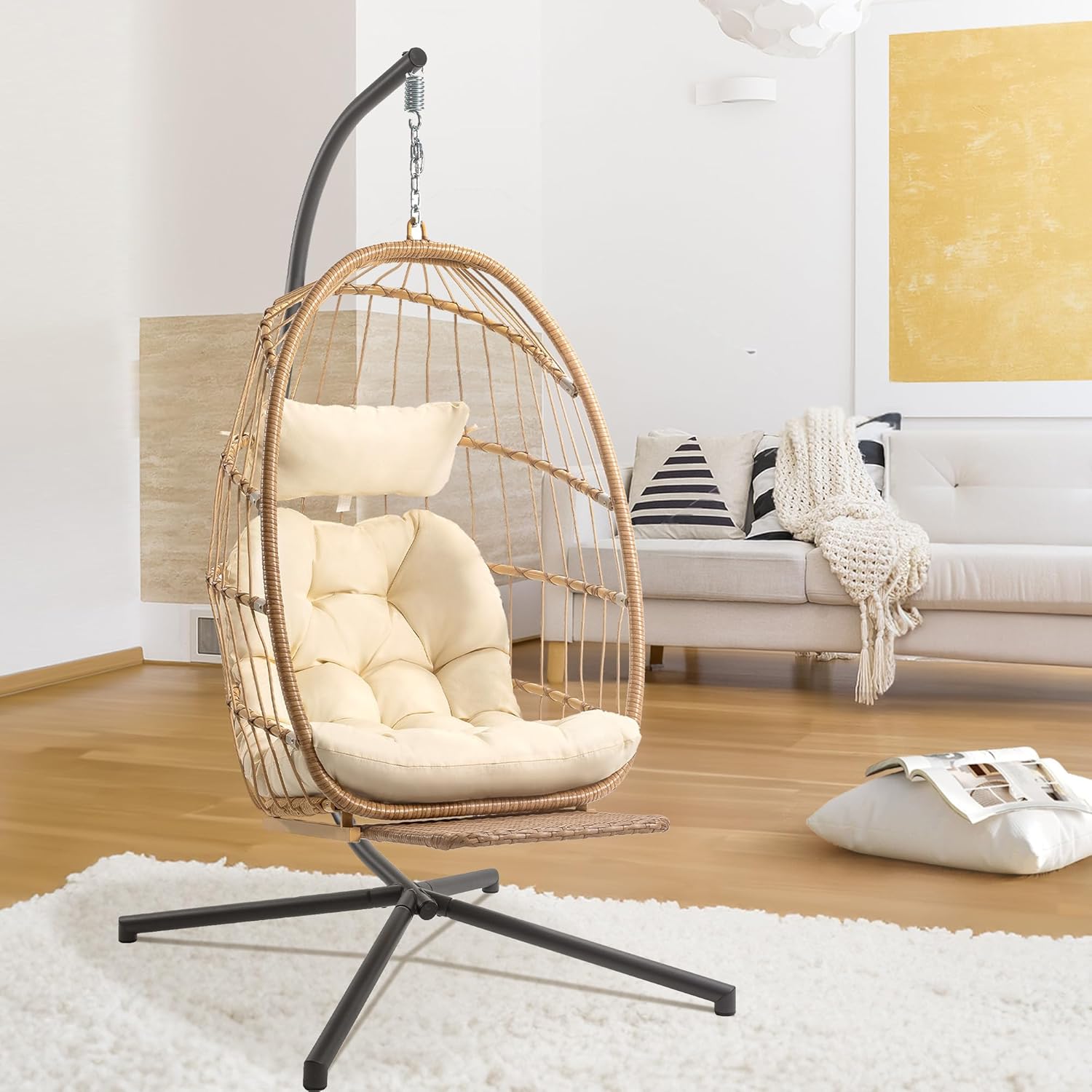 Hanging Egg Chair with Stand and Footrest for Indoor Pakistan Ubuy