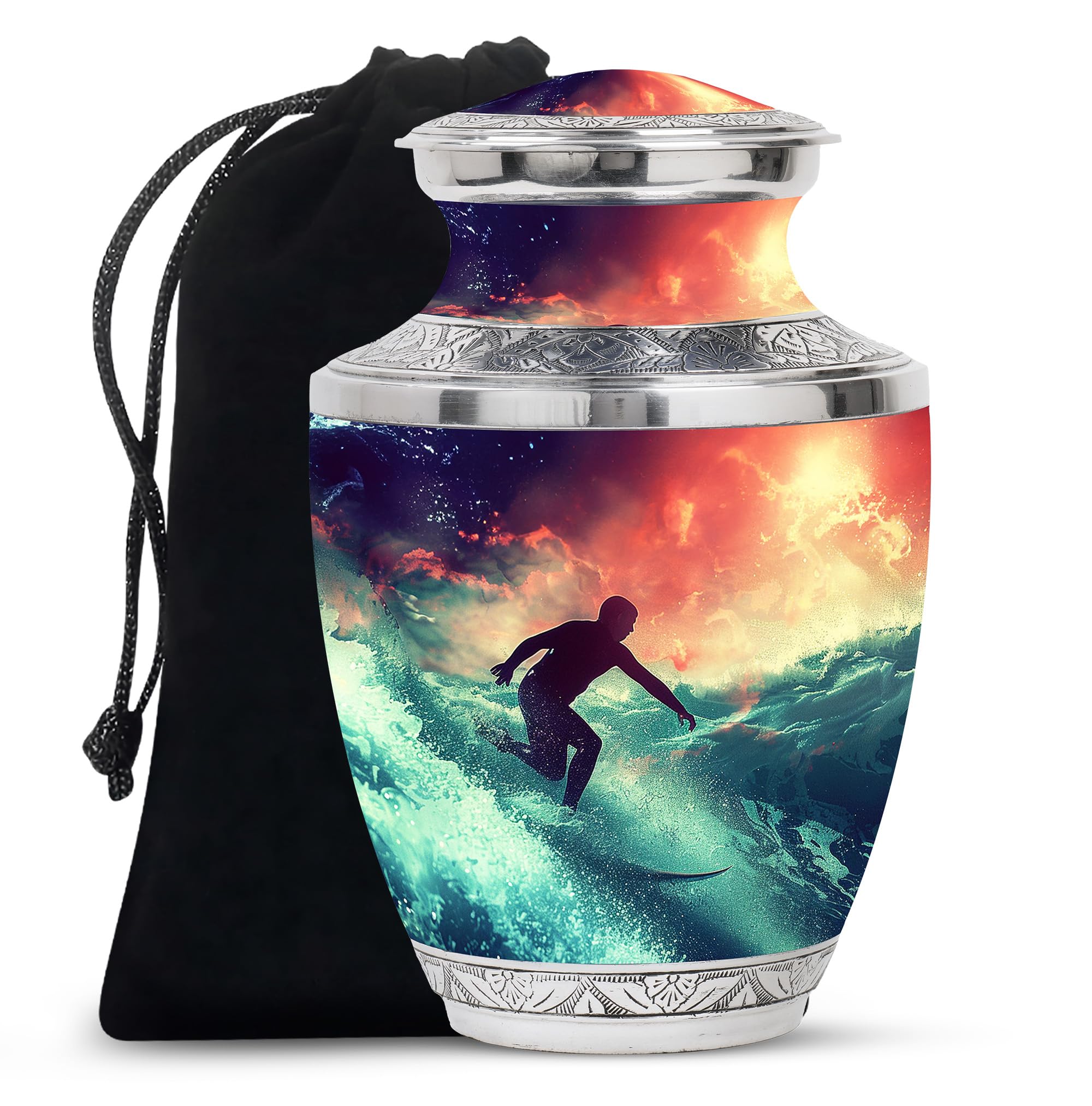 YATHABHISA Urns for Ashes, Adult Funeral Urns for Female & Male, Burial Urn, Decorative Urns, Funeral Urns, Human Urns for Ashes 10''_Sky Blue | Memorial Theme | urn for Ashes Adult Female โ image 1