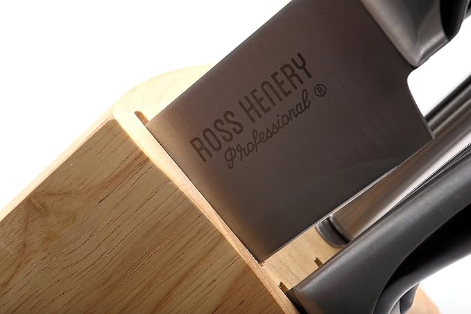 Set Cuchillos Cocina 6 Piezas Acero Inoxidable Base Roble miniatura 6