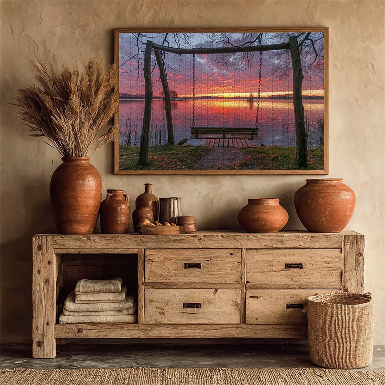 Paisaje Puzzle de 4000 Piezas para Adultos, Puzzle Madera con Caja 141x87cm, Rompecabezas Adultos de Alta Dificultad, Pasatiempo Creativo, Juego de Rompecabezas, para Toda La Familia, (Sunset) L-4684