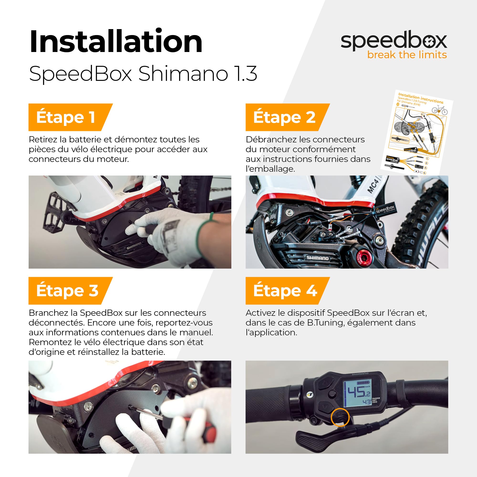SpeedBox 1.3 Module de Performance E-Bike, Shimano EP8 et EP8 RS | Vitesse d'assistance réglable, Compatible EP8 et EP8 RS, Non compatible avec EP801 ou SpeedBox Connect